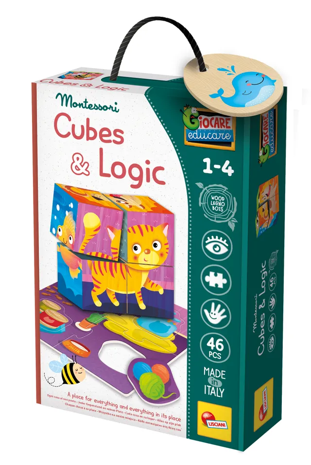 lisciani-montessori-baby-wood-cubes-and-logic-2-en-1 image 1