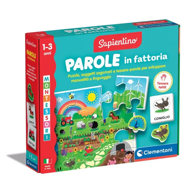 clementoni-montessori-parole-in-fattoria-puzzle-animaux-ferme-1-3-ans image 1