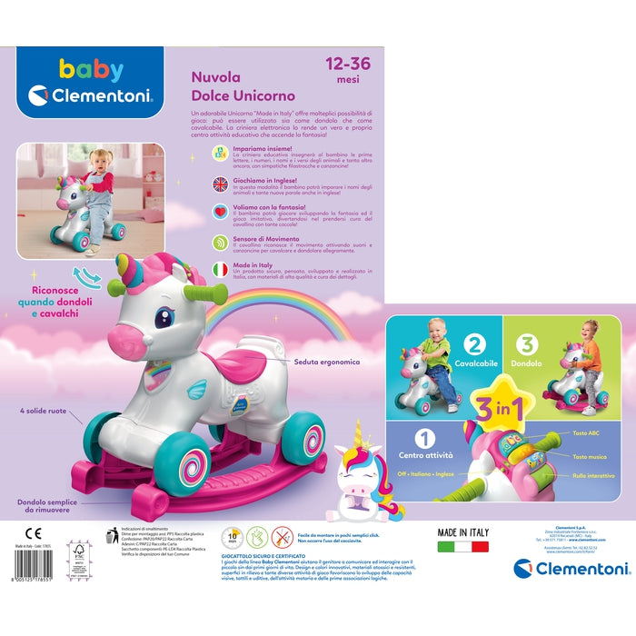 clementoni-baby-nuvola-dolce-unicorno-3-en-1-dondolo-porteur image 6