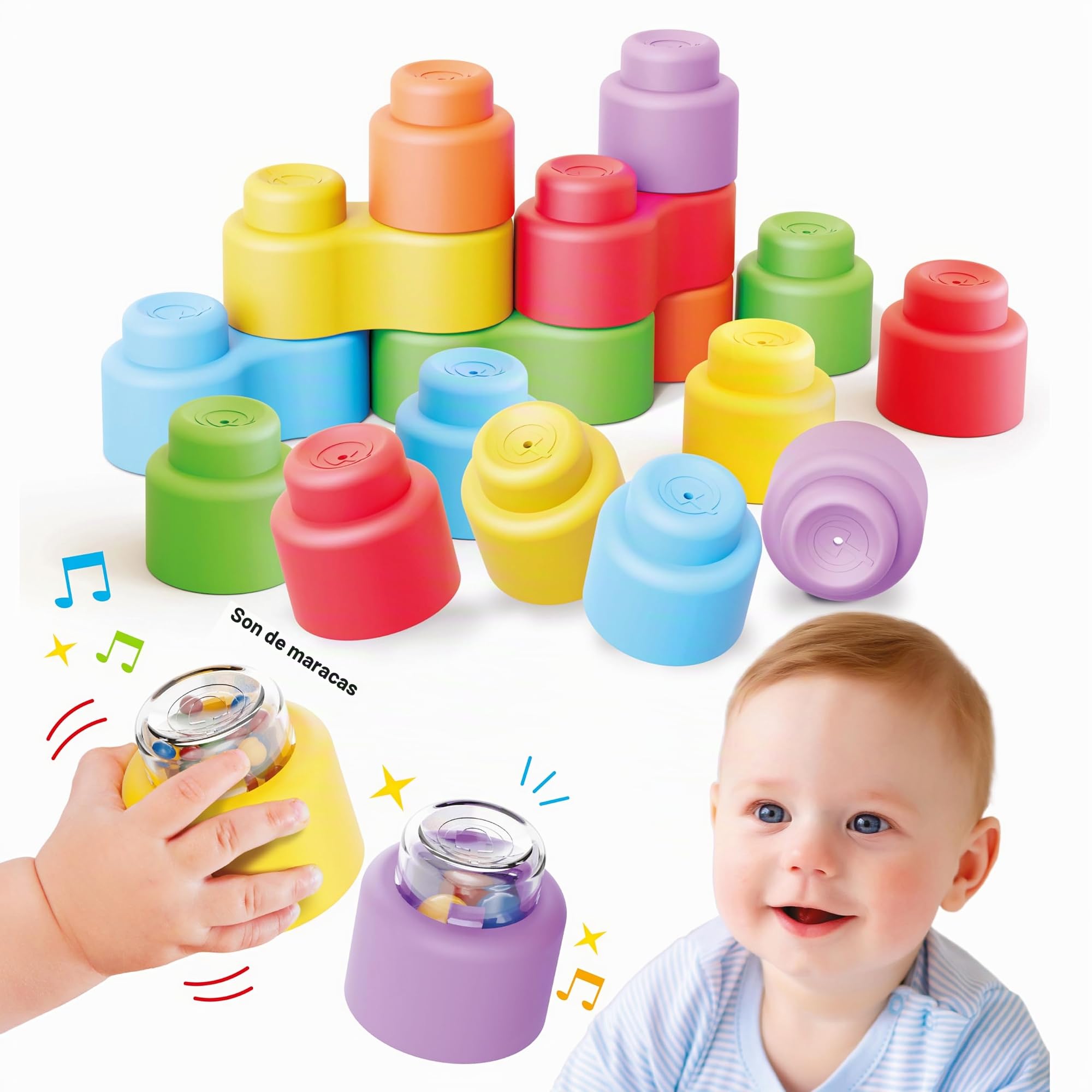 quercetti-4145-momy-soft-happy-sound-blocs-souples-18-pcs image 2