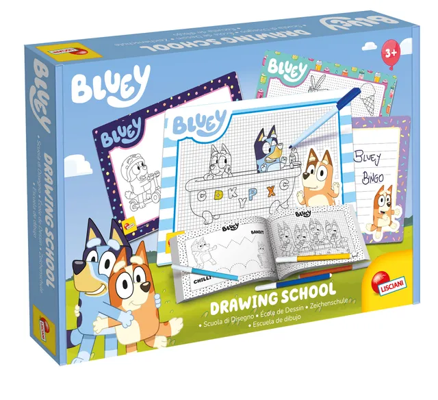lisciani-bluey-drawing-school-kit-dessin-effa-able-avec-guide-progressif image 1