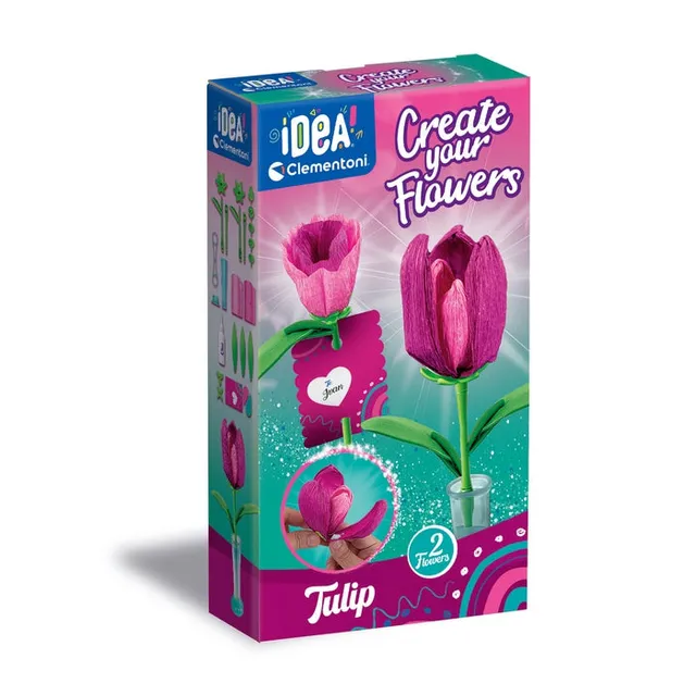 clementoni-create-your-flowers-tulipano-kit-creatif-fleurs-a-composer-7-ans image 1