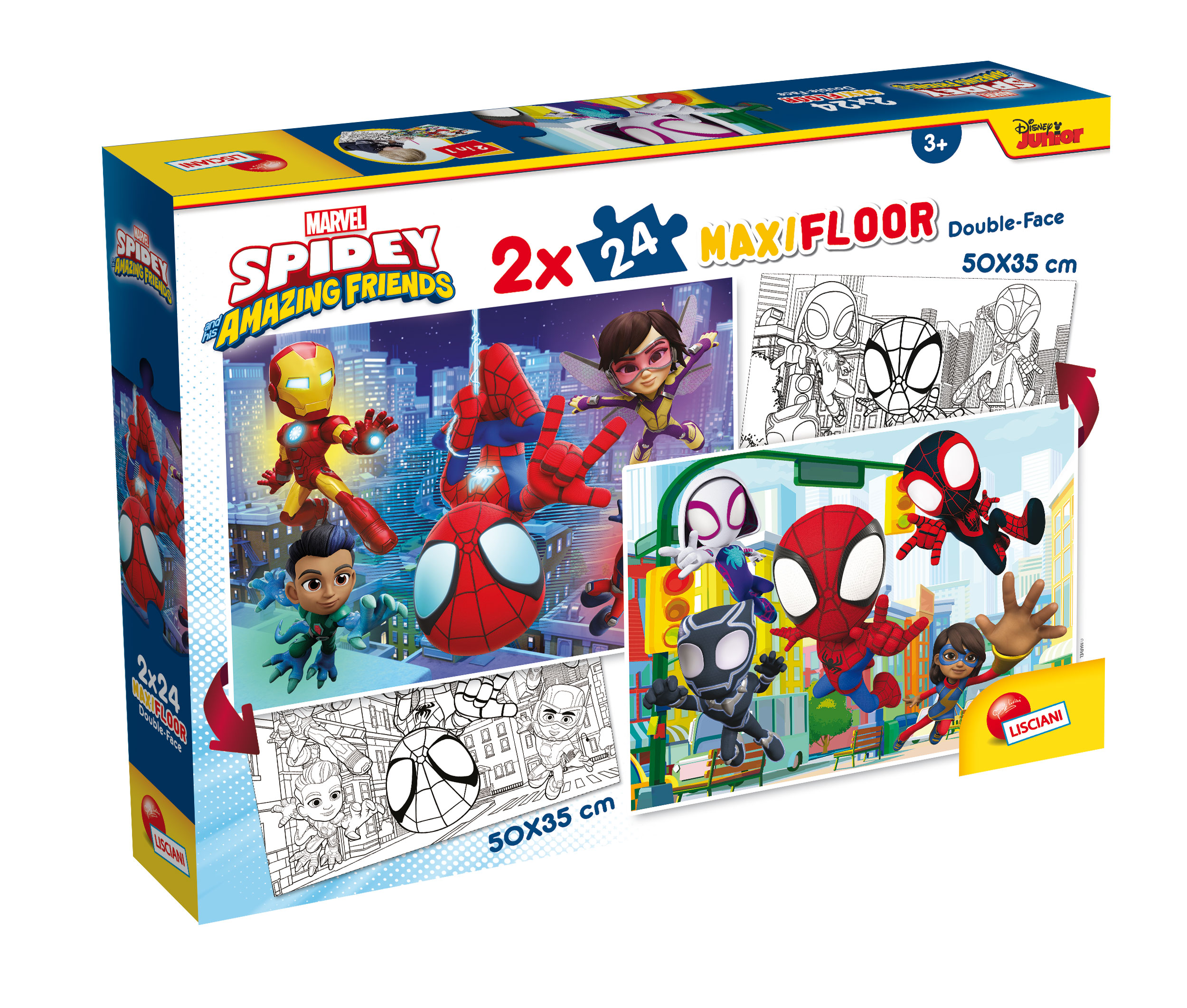 lisciani-marvel-puzzle-maxi-floor-double-face-2-x-24-spidey image 1