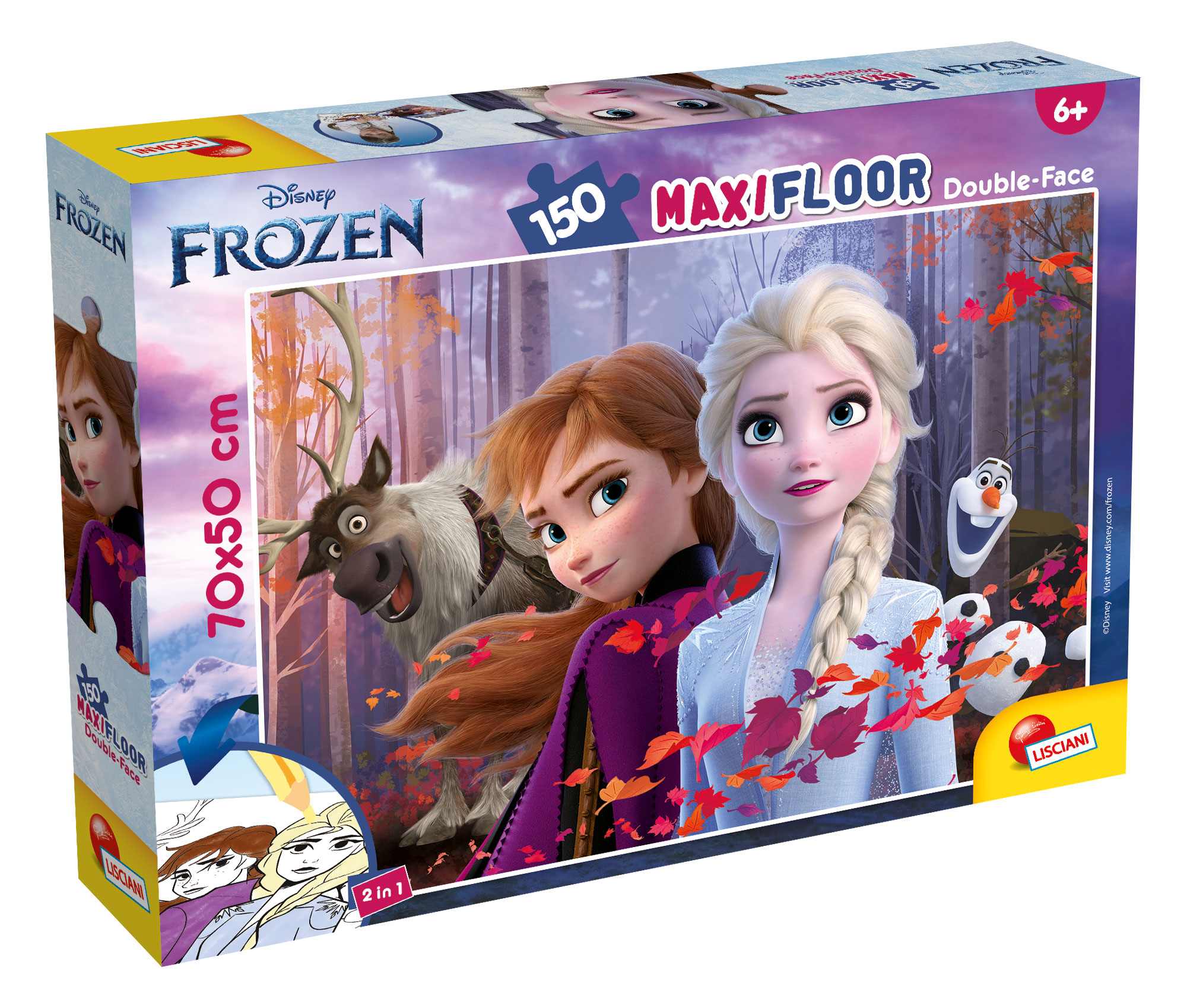 lisciani-disney-puzzle-double-face-maxi-floor-150-frozen image 1