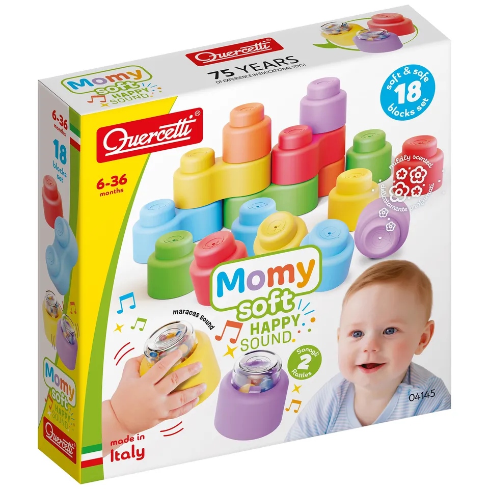 quercetti-4145-momy-soft-happy-sound-blocs-souples-18-pcs image 1