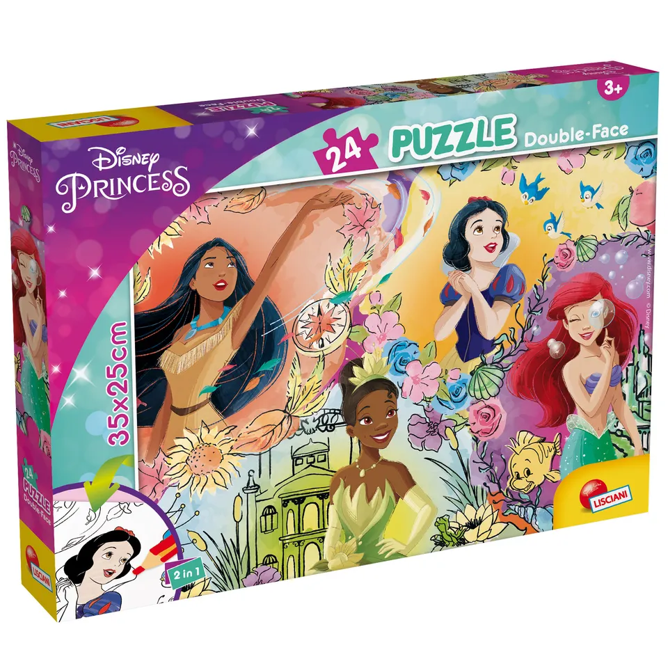 lisciani-disney-puzzle-df-m-plus-24-princess-puzzle-24-pi-ces-colorier image 1