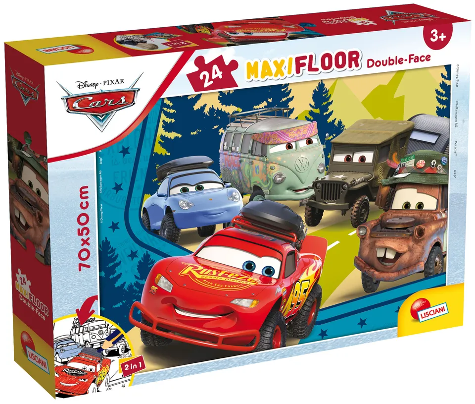 lisciani-disney-puzzle-double-face-maxi-floor-24-cars image 1
