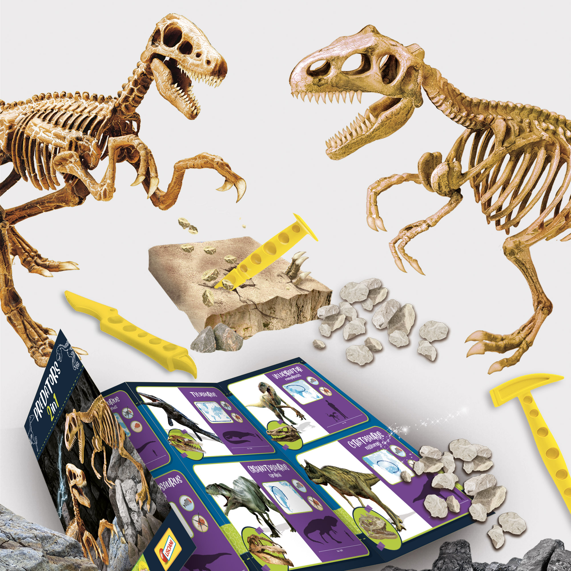 lisciani-i-m-a-genius-predators-2-en-1-t-rex-v-lociraptor image 2