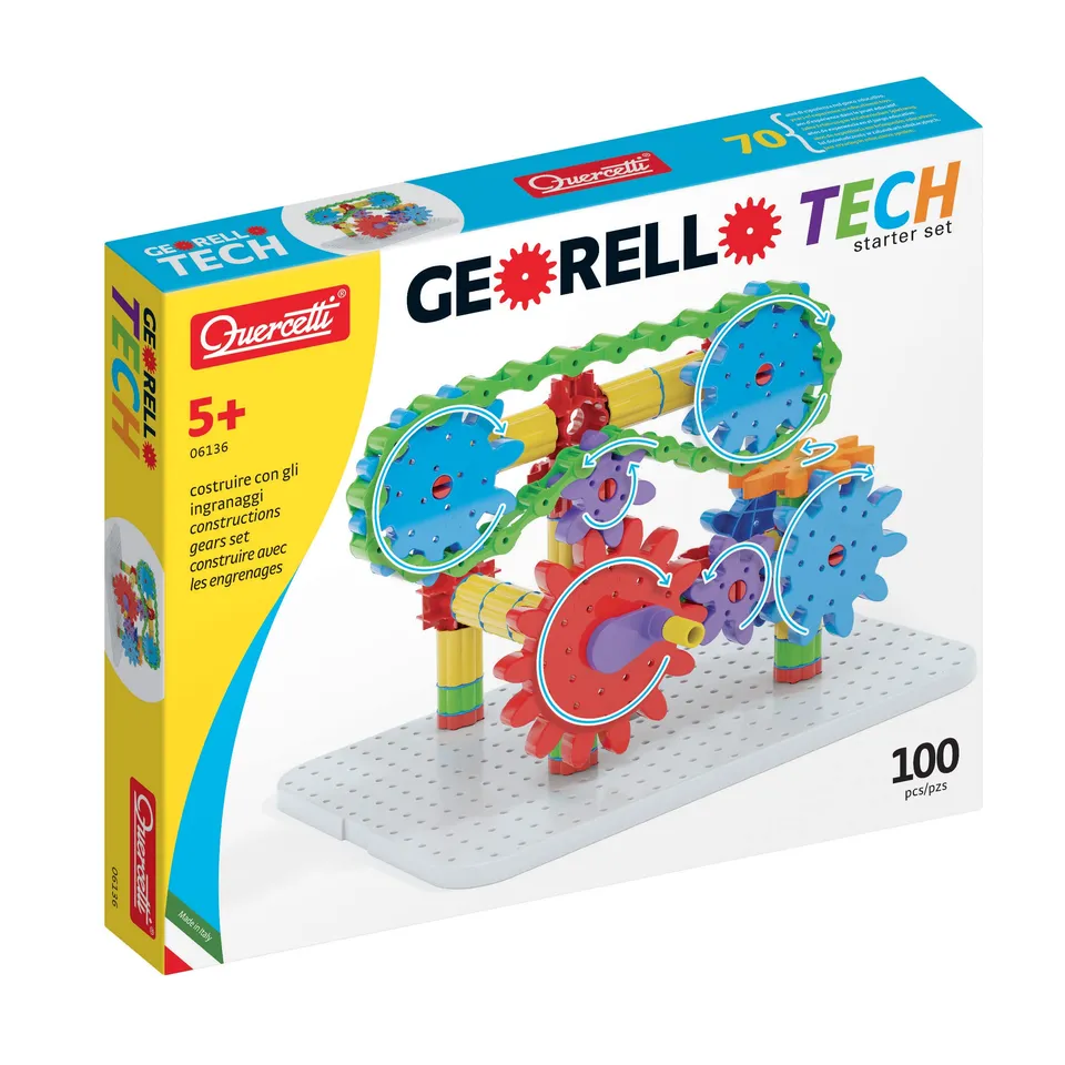 quercetti-georello-tech-starter-set-jeu-de-construction-m-canique-engrenages image 1