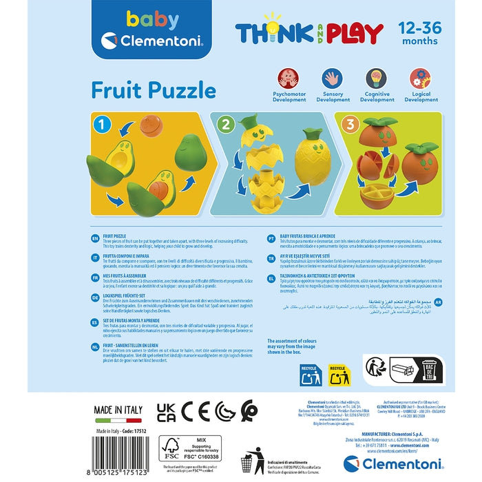 baby-clementoni-think-play-puzzle-fruits-3-pi-ces-1-3-ans image 6