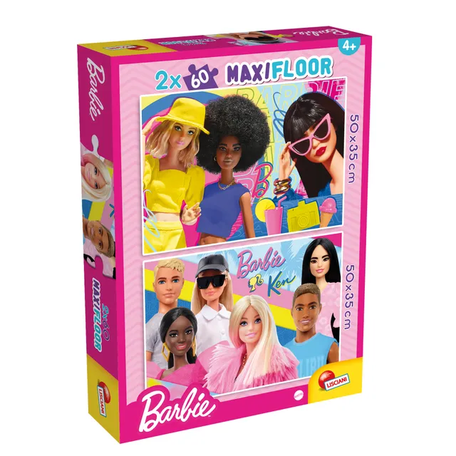 lisciani-barbie-puzzle-maxifloor-2-x-60-puzzle-double-face-colorier image 1