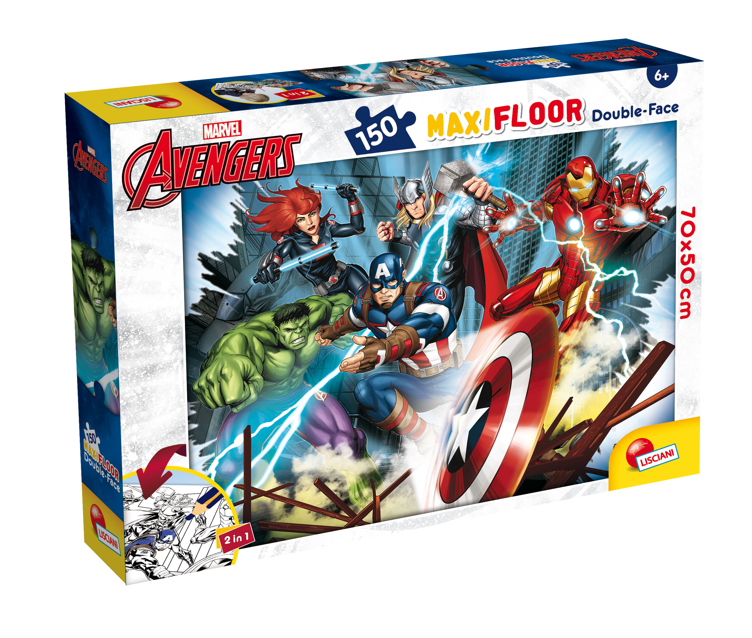 lisciani-marvel-puzzle-double-face-maxi-floor-150-avengers image 1