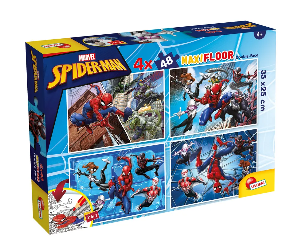 lisciani-marvel-puzzle-df-maxi-floor-4-x-48-spider-man-coffret-4-puzzles image 1