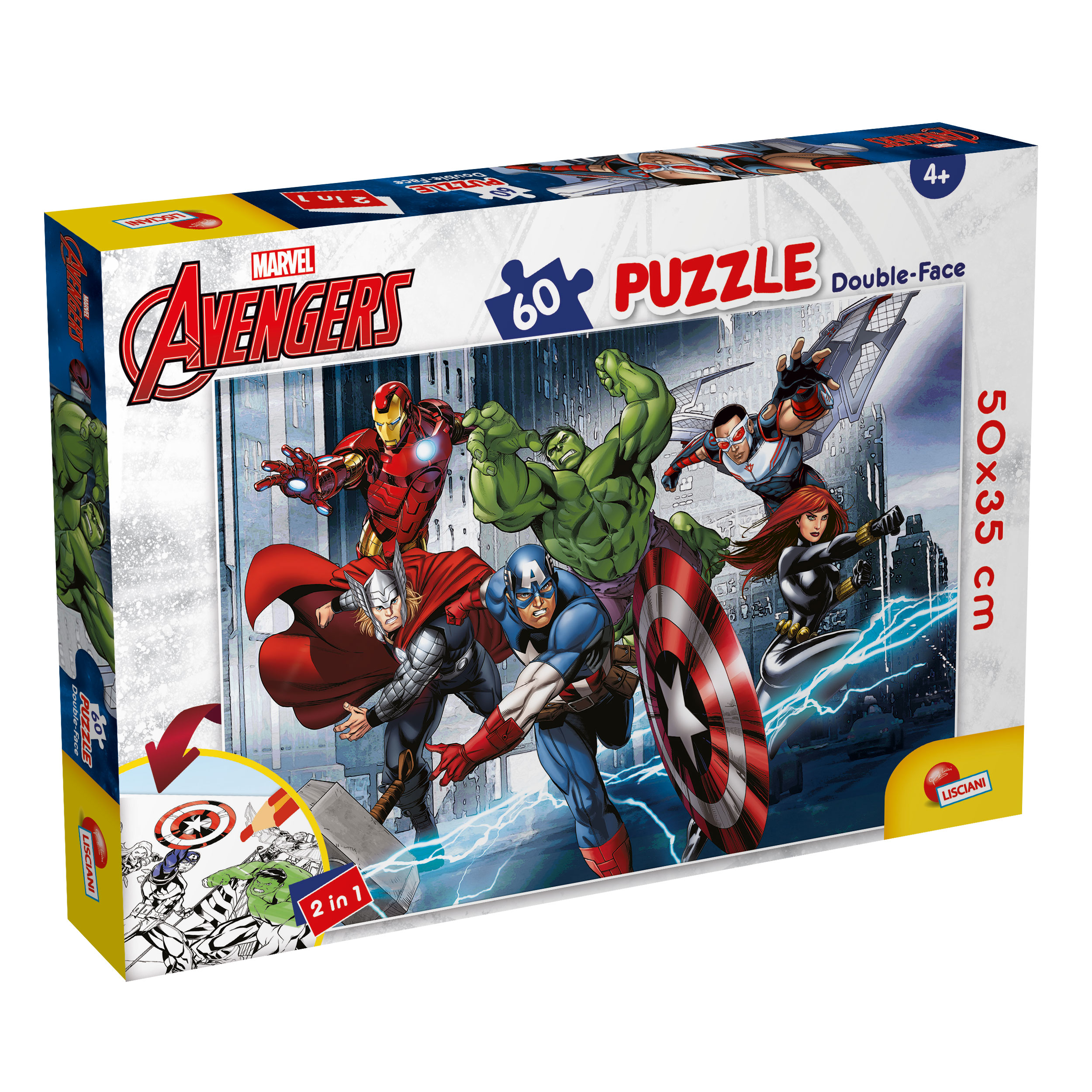 lisciani-marvel-puzzle-double-face-plus-60-avengers image 1