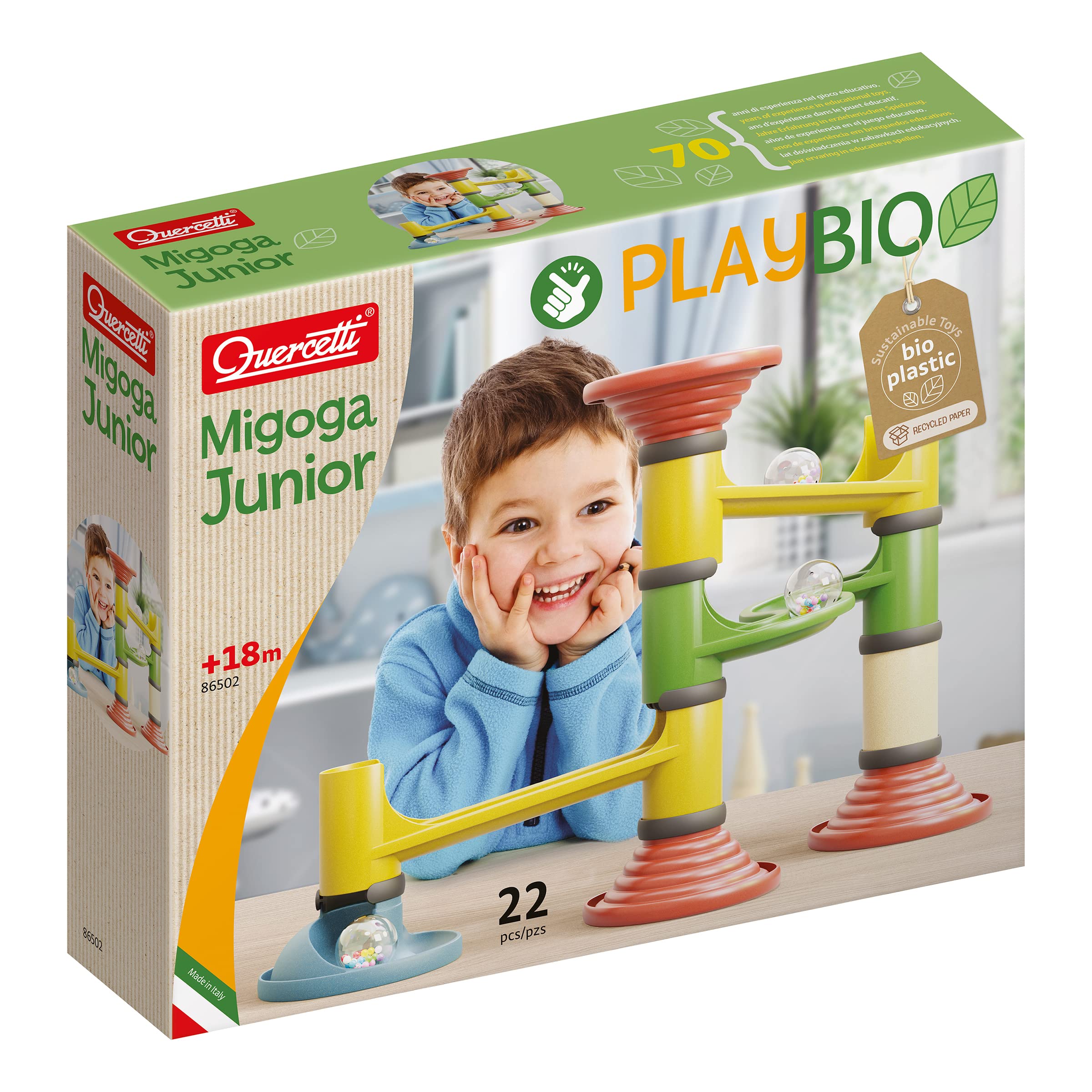 quercetti-play-bio-migoga-junior-circuit-billes-b-b-22-pi-ces-d-s-18-mois image 1