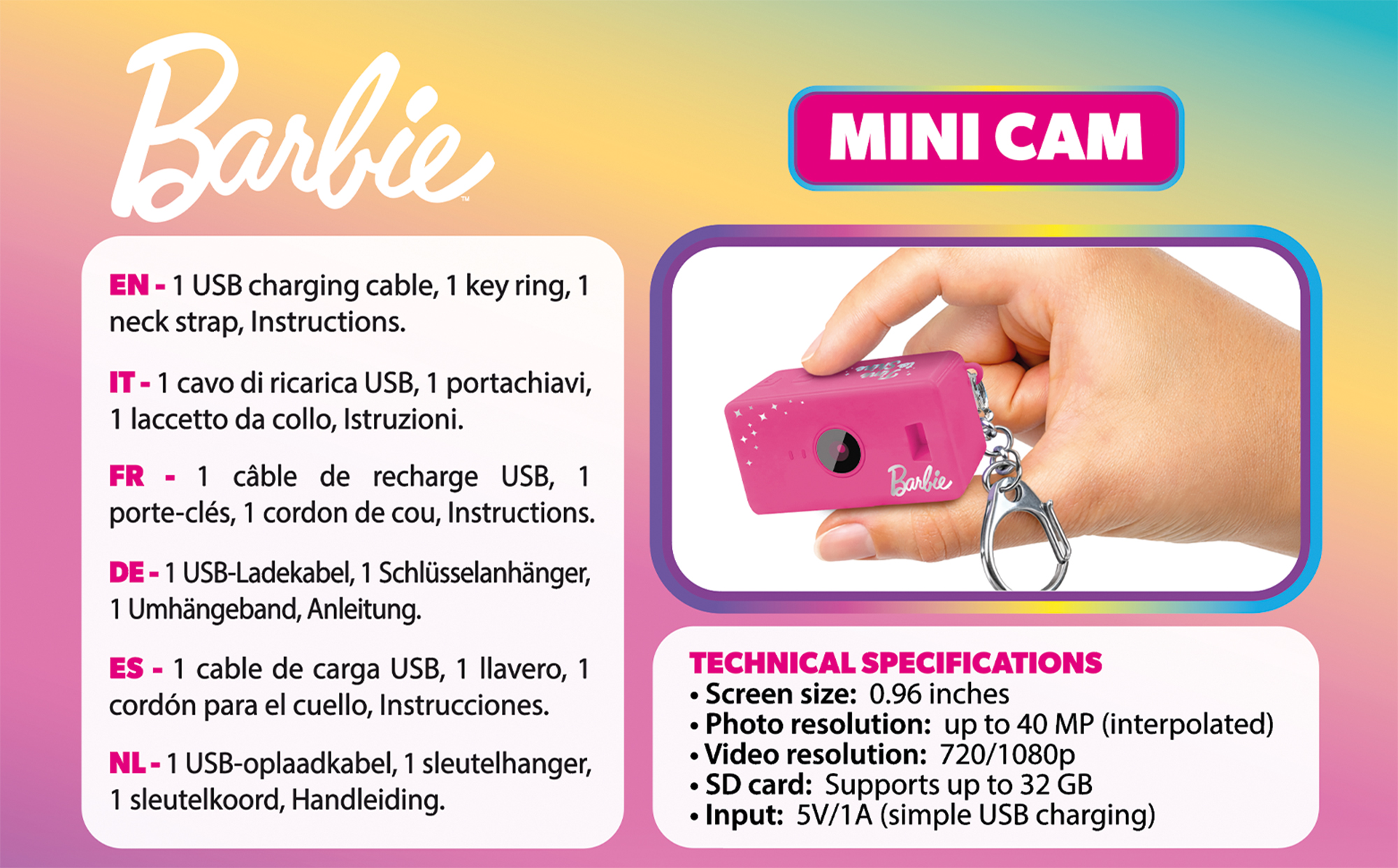 lisciani-barbie-mini-cam-mini-cam-ra-num-rique-porte-cl-s image 8