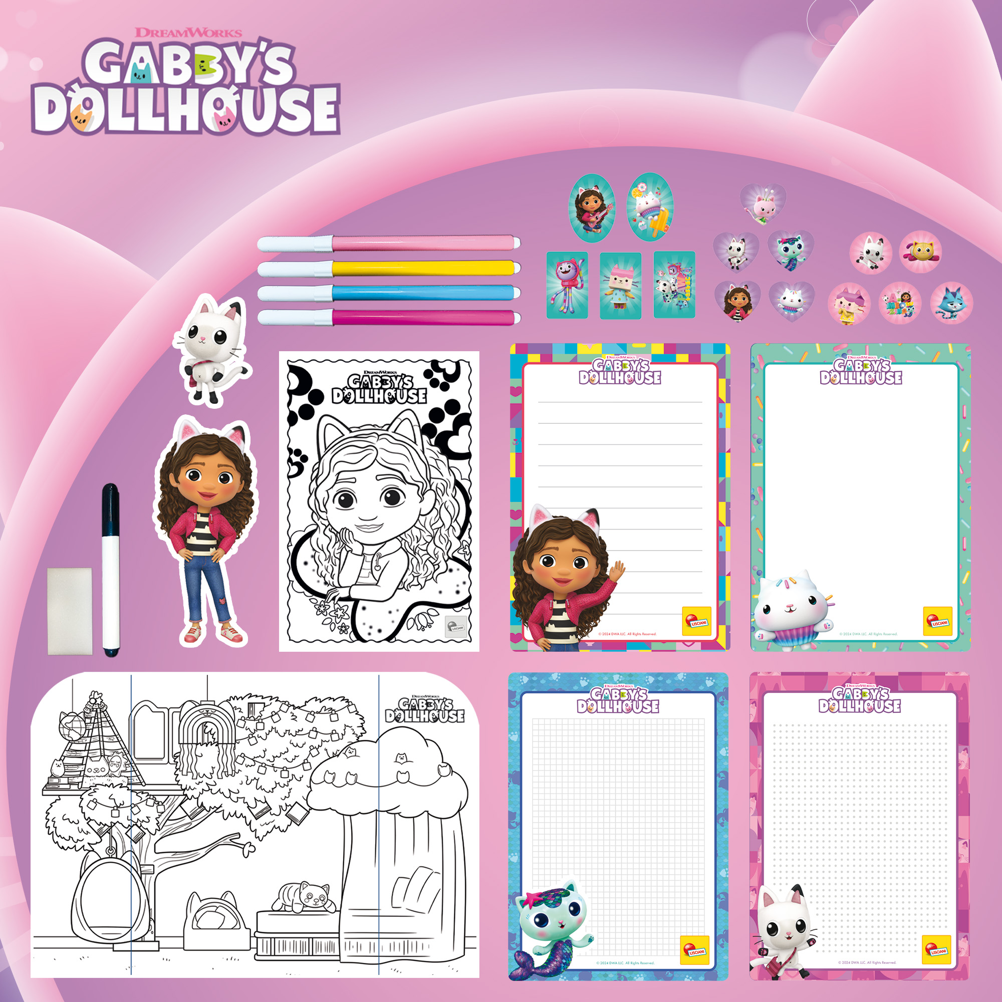 lisciani-gabby-s-dollhouse-zainetto-coloring-and-drawing-school-sac-dos-dessin-e image 3