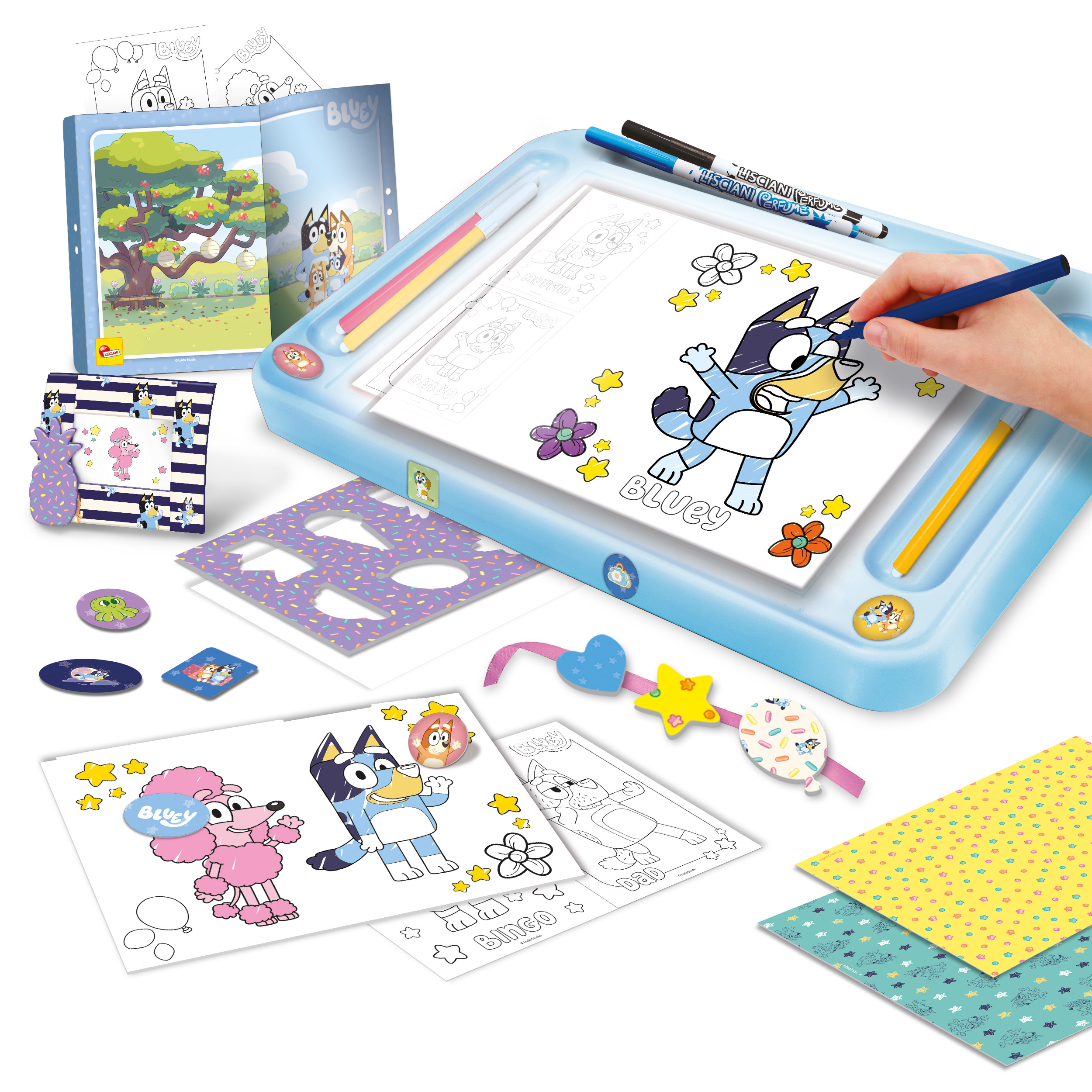 lisciani-bluey-drawing-school-avec-table-lumineuse-a4-kit-dessin-cr-atif image 2