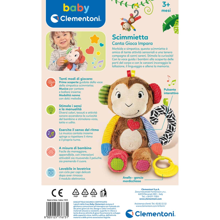 baby-clementoni-singe-canta-gioca-impara-peluche-interactive image 7