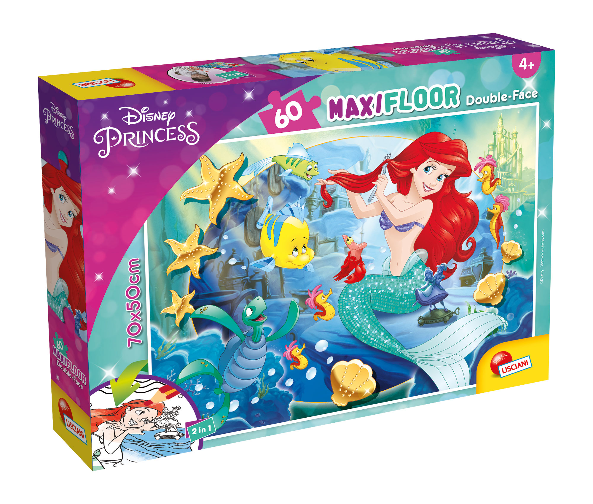lisciani-disney-puzzle-df-maxi-floor-60-la-petite-sir-ne image 1