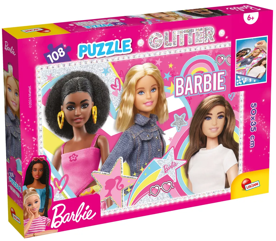 lisciani-barbie-glitter-puzzle-108-best-friend-forever-puzzle-scintillant-glitte image 1