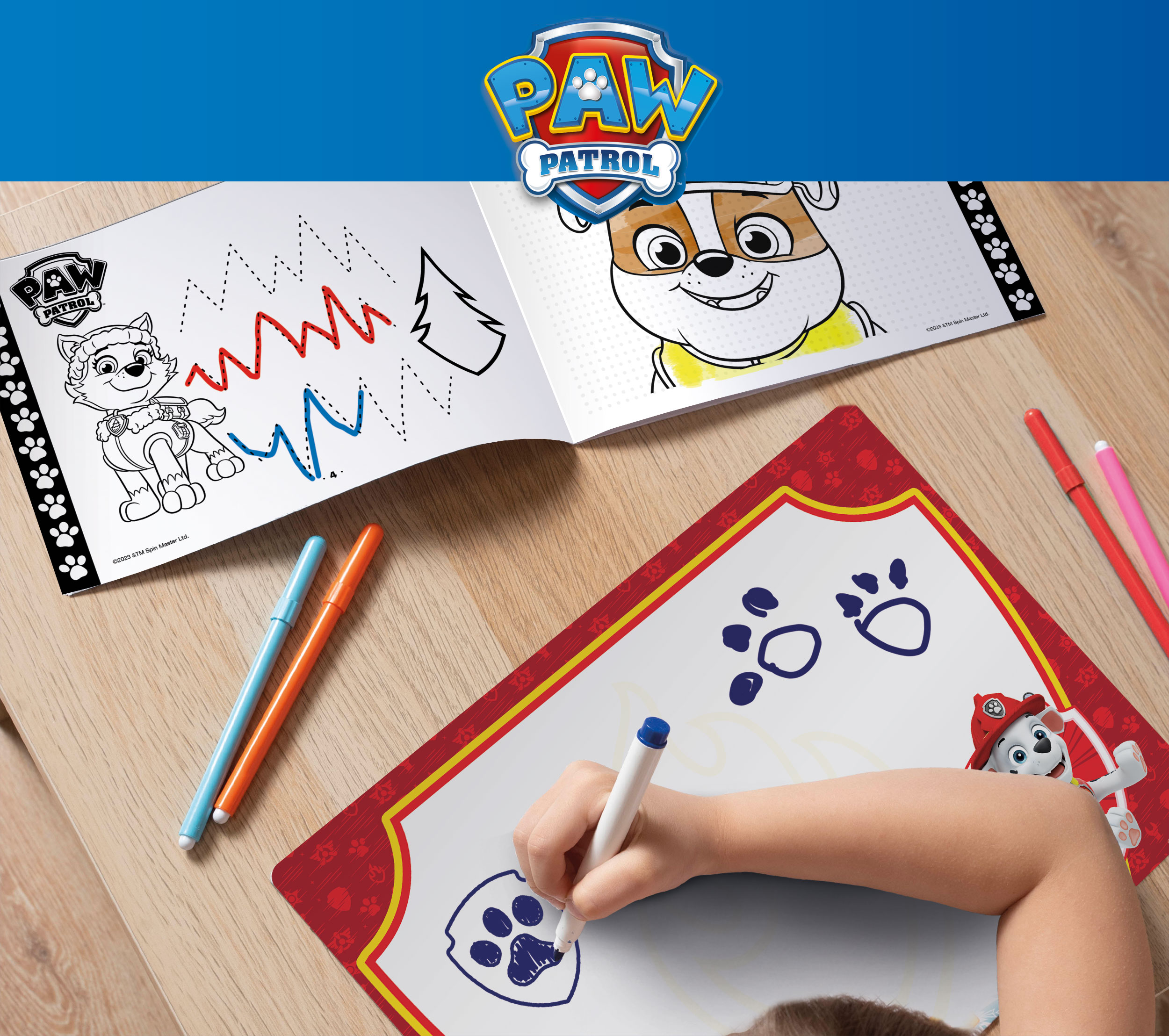 lisciani-paw-patrol-drawing-school-cole-de-dessin-avec-livre-et-ardoises image 4