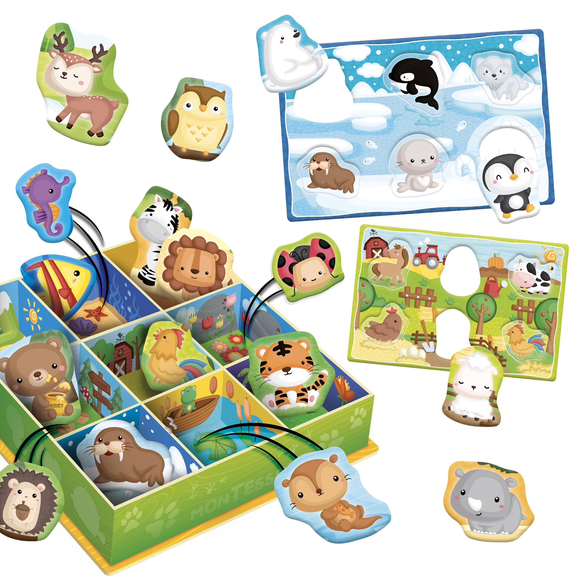 lisciani-montessori-baby-happy-animals-tableau-de-classification-animaux image 2