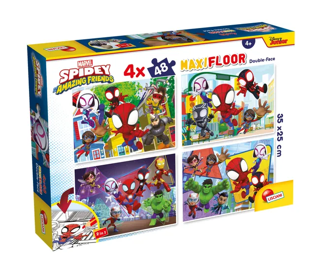 lisciani-marvel-spidey-maxi-puzzle-4x48-coloriage image 1