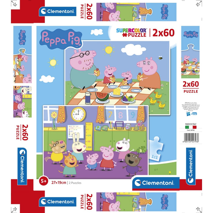 clementoni-peppa-pig-2-x-60-pieces-puzzles-enfant-27-x-19-cm-4-6-ans image 5