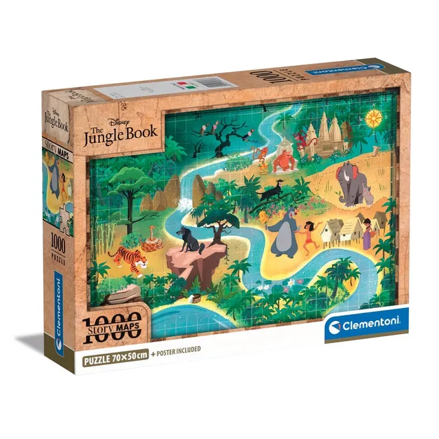clementoni-story-maps-disney-le-livre-de-la-jungle-puzzle-1000-pi-ces-2 image 1