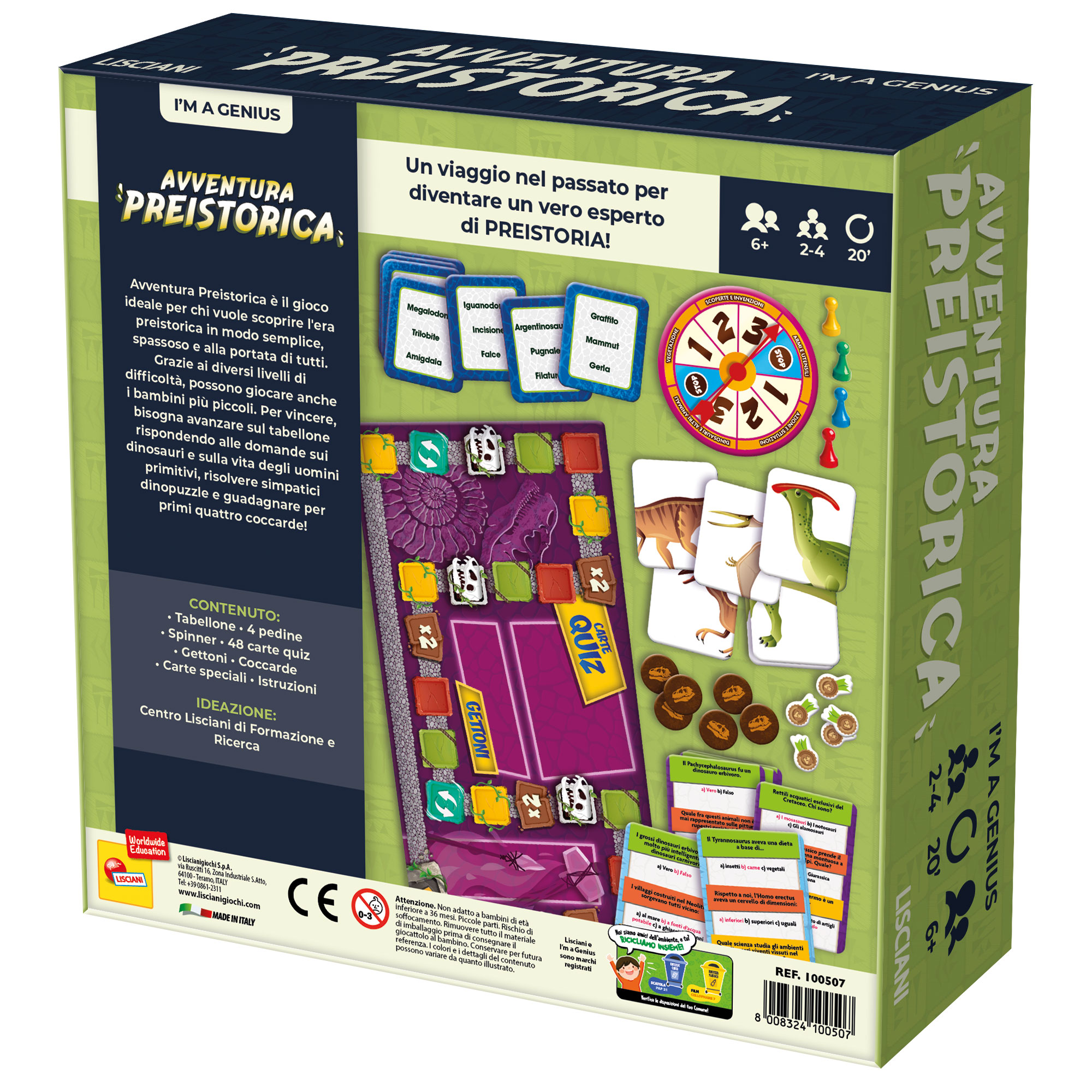 lisciani-i-m-a-genius-avventura-preistorica-jeu-de-parcours-quiz image 2