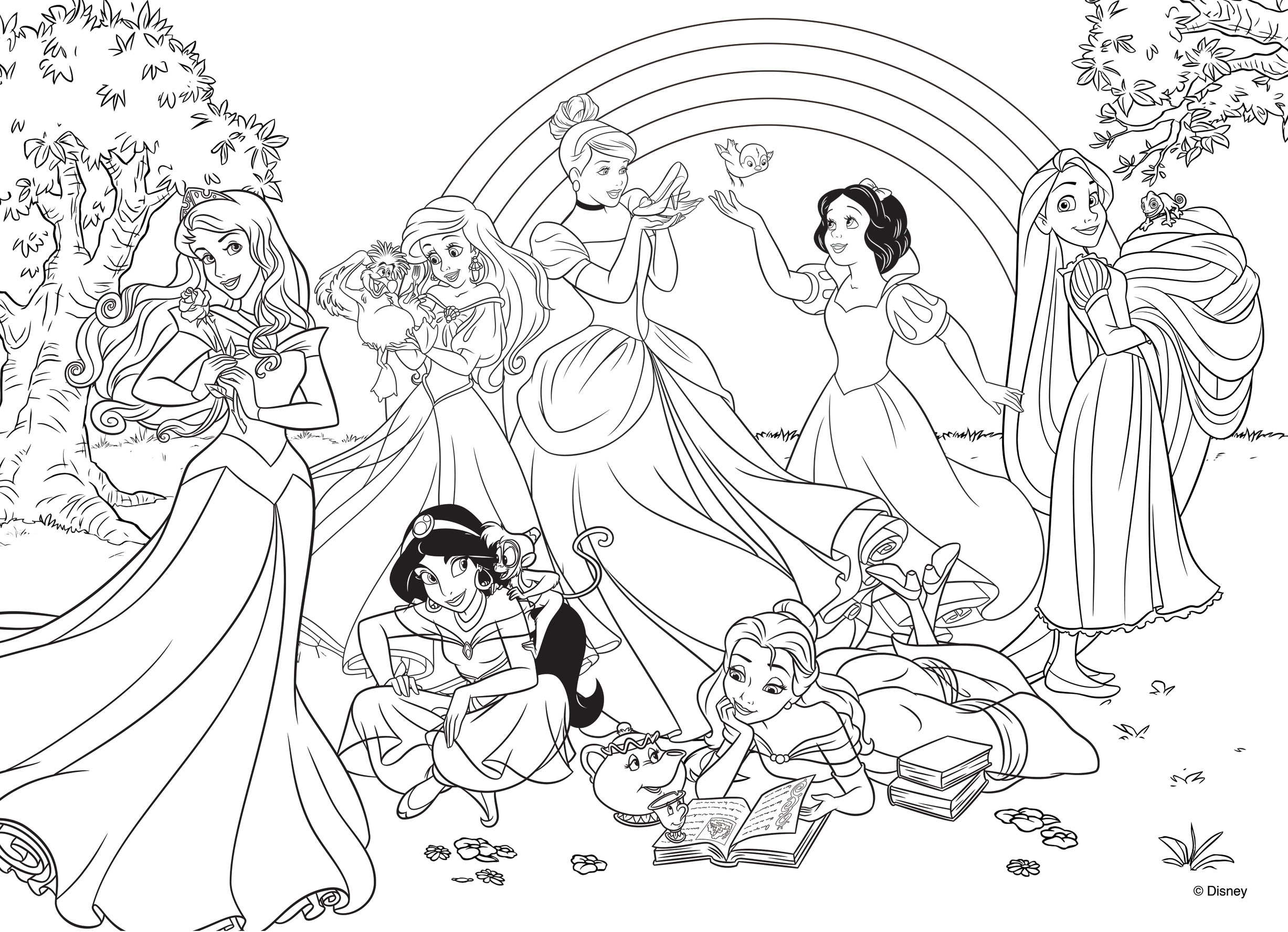 lisciani-disney-puzzle-double-face-maxi-floor-108-princess-rainbow-world image 3