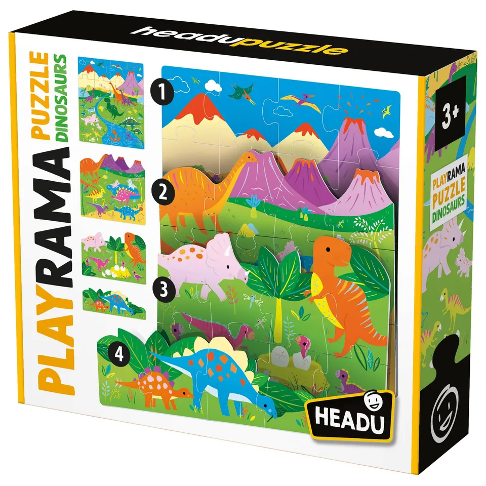 headu-playrama-puzzle-the-dinosaurs-puzzle-ducatif-3d-3-5-ans image 1