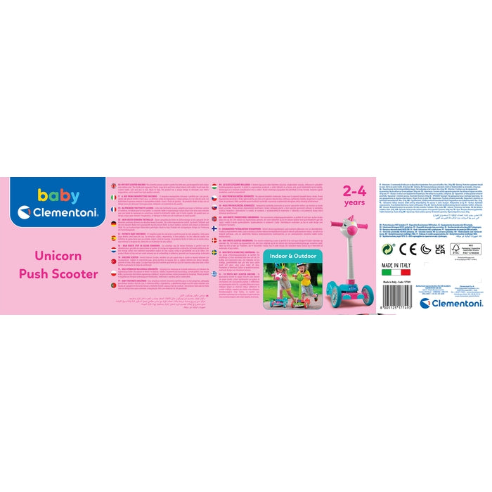 baby-clementoni-unicorn-push-scooter-trottinette-licorne-3-roues image 5