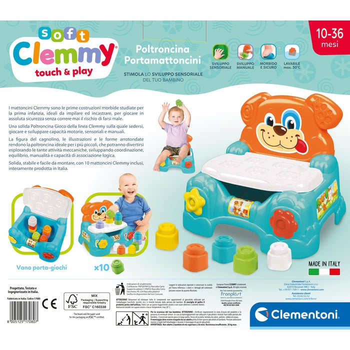 clementoni-soft-clemmy-fauteuil-chien-portamattoncini-10-briques-molles image 7