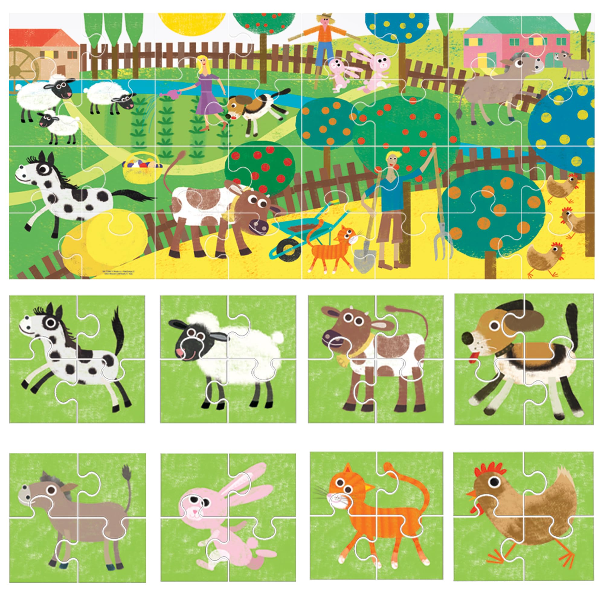 headu-puzzle-8-1-animaux-de-la-ferme-double-face-4-pi-ces image 2