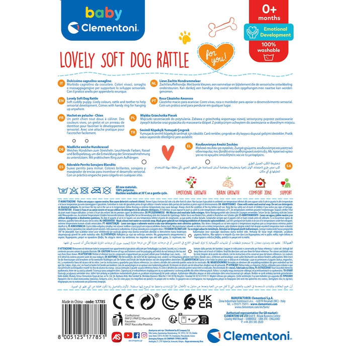 baby-clementoni-lovely-soft-dog-peluche-hochet-chien image 4