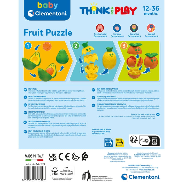baby-clementoni-think-play-puzzle-fruits-3-pi-ces-1-3-ans image 7