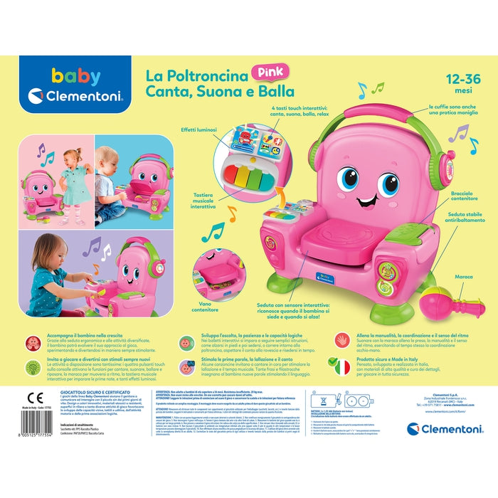 clementoni-baby-fauteuil-canta-suona-e-balla-rose-centre-d-activit-s-musical image 6