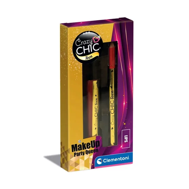 clementoni-crazy-chic-teen-lipgloss-pencil-party-queen-mini-kit-maquillage image 1