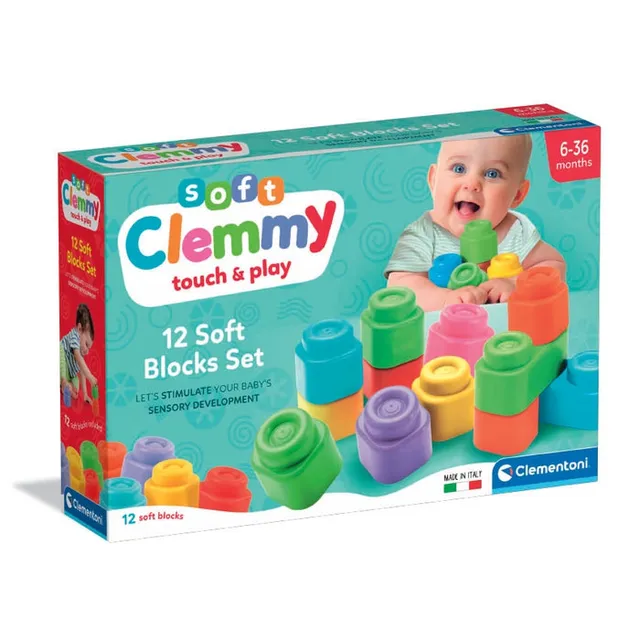 clementoni-soft-clemmy-12-cubes-de-construction-souples image 1