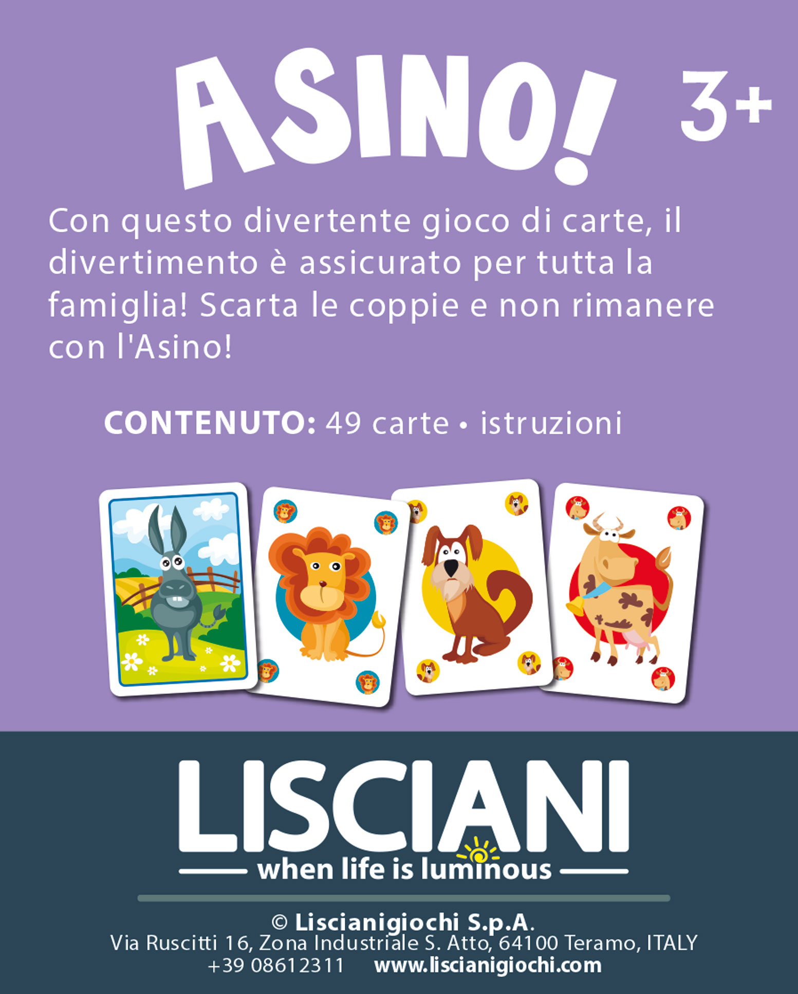 lisciani-ludoteca-le-carte-dei-bambini-asino-jeu-de-cartes image 4