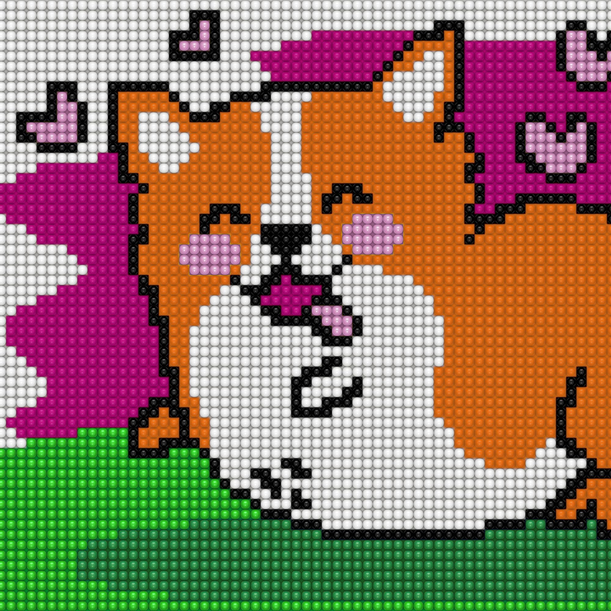quercetti-0799-pixel-art-4-kawaii-corgi-jeu-de-mosa-ques-avec-cadre image 3