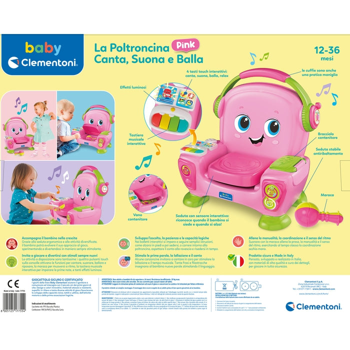 clementoni-baby-fauteuil-canta-suona-e-balla-rose-centre-d-activit-s-musical image 7