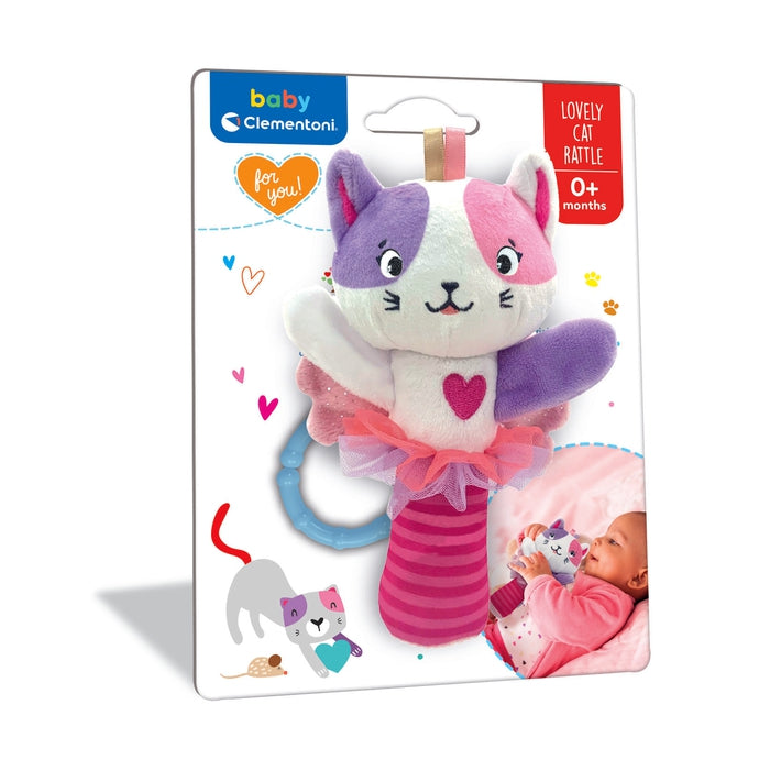 clementoni-baby-lovely-soft-cat-rattle-hochet-peluche-chat-0-mois image 2
