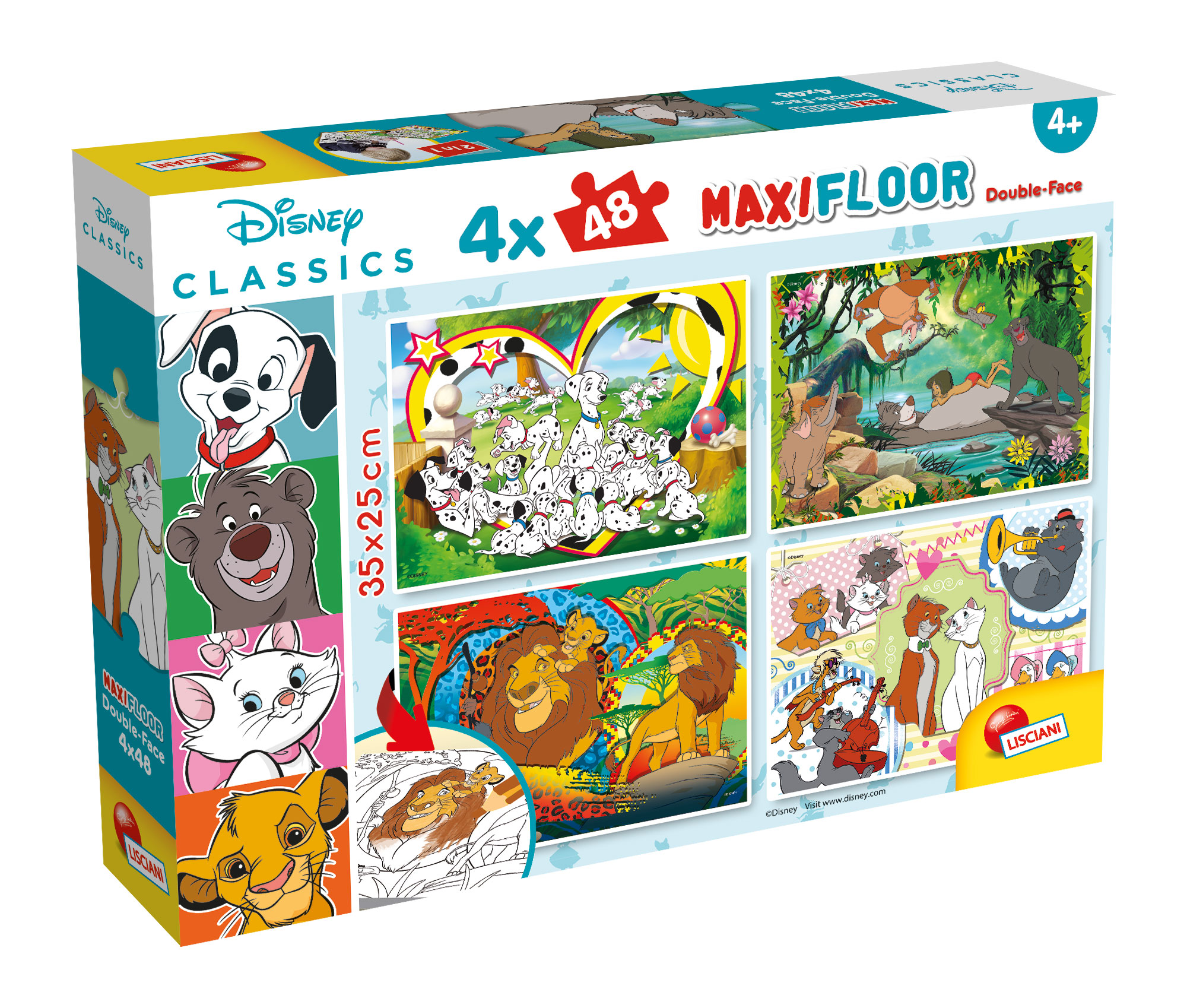 lisciani-disney-puzzle-double-face-maxifloor-4-x-48-classic-misto image 1