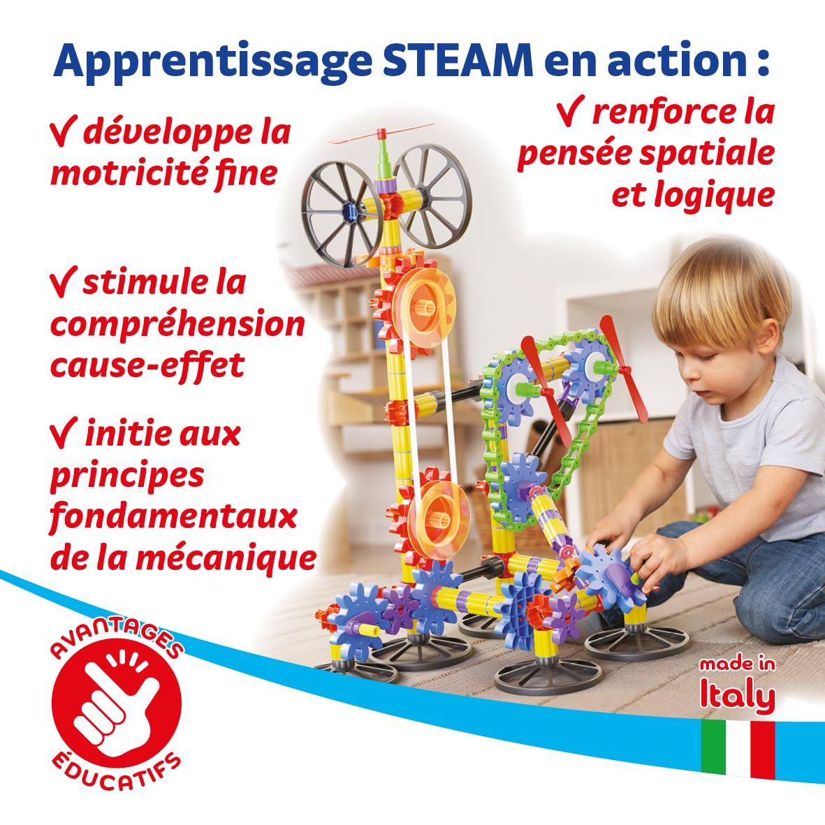 quercetti-georello-tech-266-pi-ces-jeu-engrenages-3d image 6
