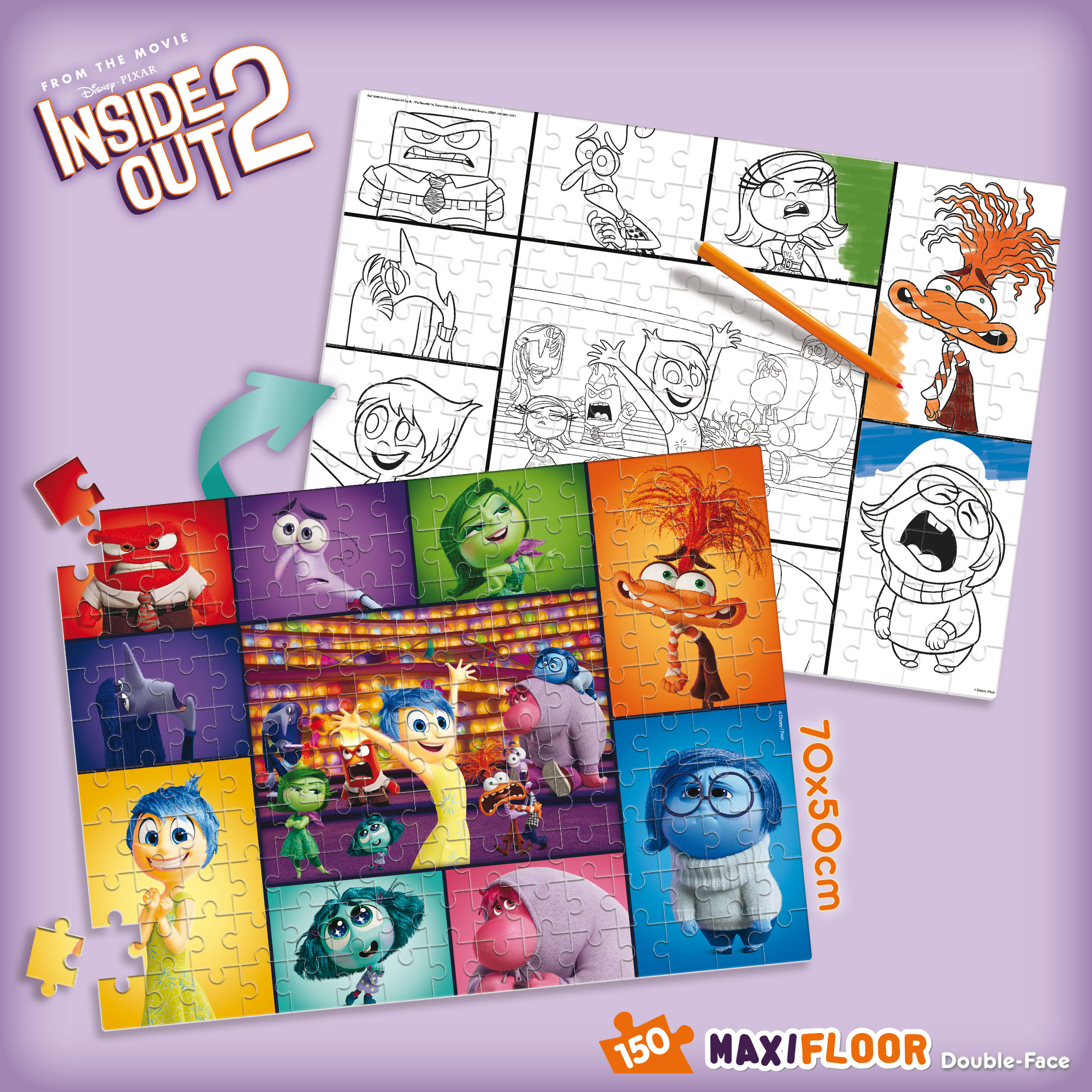 lisciani-disney-puzzle-double-face-maxifloor-150-inside-out-2 image 4