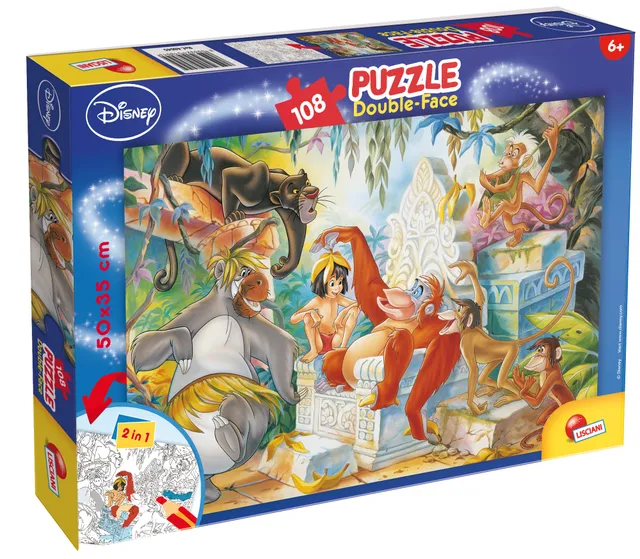 lisciani-disney-puzzle-double-face-plus-108-le-livre-de-la-jungle image 1