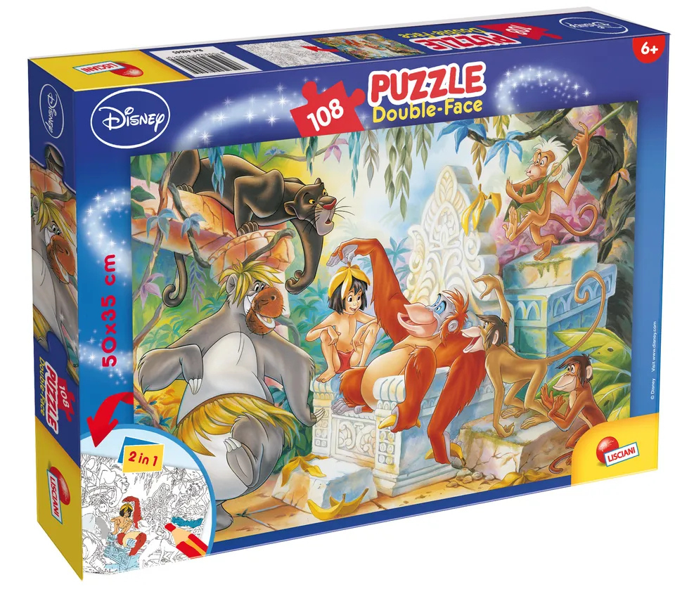 lisciani-disney-puzzle-double-face-plus-108-le-livre-de-la-jungle image 1